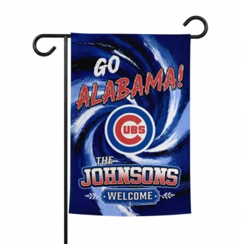 Chicago Cubs Garden Flag Customized Swirl Vortex Blue Best Selling