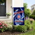 Chicago Cubs Garden Flag Customized Swirl Vortex Blue Best Selling