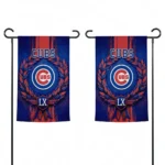Chicago Cubs Garden Flag Personalized Laurel Wreath Blue Best Selling