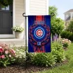 Chicago Cubs Garden Flag Personalized Laurel Wreath Blue Best Selling