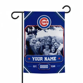 Chicago Cubs Garden Flag - Personalized Photo Frame Blue
