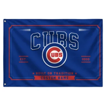 Chicago Cubs House Flag Custom Ornate Border Blue Best Selling