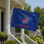 Chicago Cubs House Flag Custom Ornate Border Blue Best Selling
