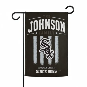 Chicago White Sox Garden Flag Custom Distressed Stripes Black Best Selling