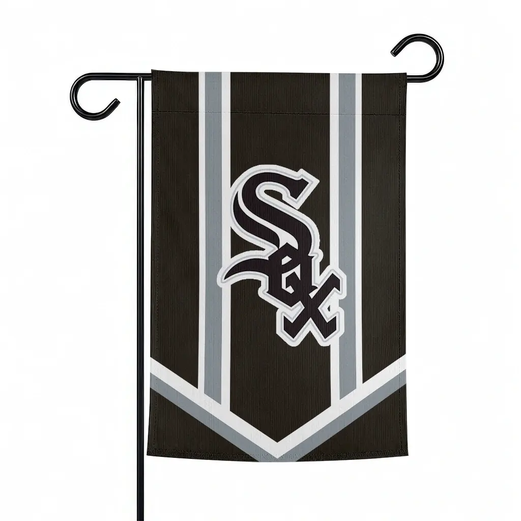 Chicago White Sox Garden Flag Customized Chevron Stripes Black Best Selling Chicago White Sox Garden Flag Customized Chevron Stripes Black Best Selling