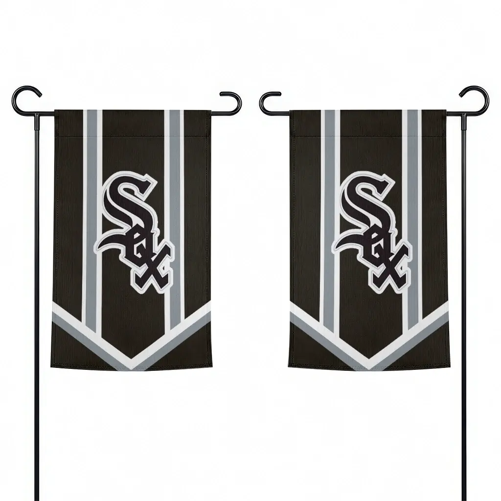 Chicago White Sox Garden Flag Customized Chevron Stripes Black Fashion Forward Chicago White Sox Garden Flag Customized Chevron Stripes Black Fashion Forward