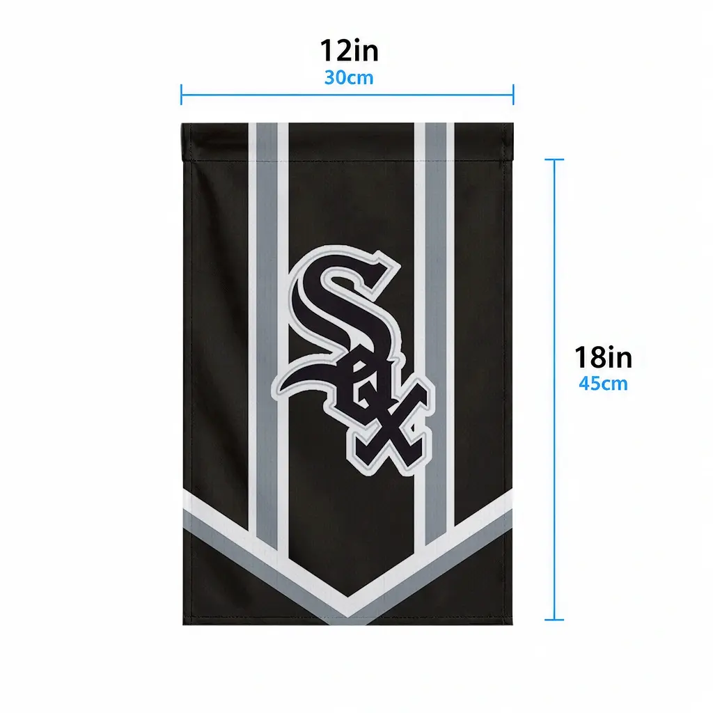Chicago White Sox Garden Flag Customized Chevron Stripes Black High Quality Chicago White Sox Garden Flag Customized Chevron Stripes Black High Quality