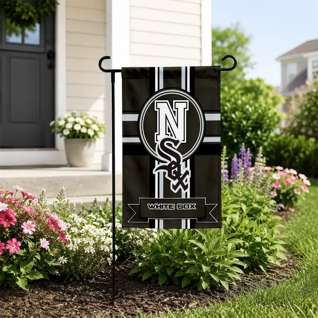 Chicago White Sox Garden Flag Customized Circle Medallion Black New Arrival Chicago White Sox Garden Flag Customized Circle Medallion Black New Arrival