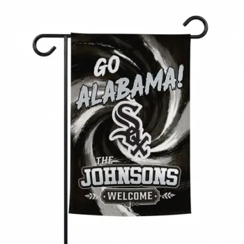 Chicago White Sox Garden Flag Personalized Swirl Vortex Black Best Selling