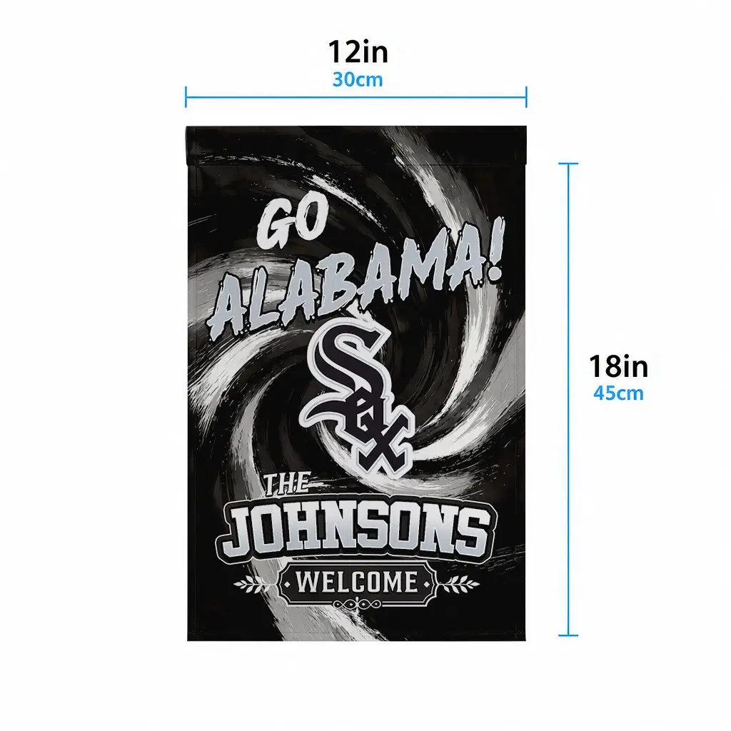Chicago White Sox Garden Flag Personalized Swirl Vortex Black High Quality Chicago White Sox Garden Flag Personalized Swirl Vortex Black High Quality