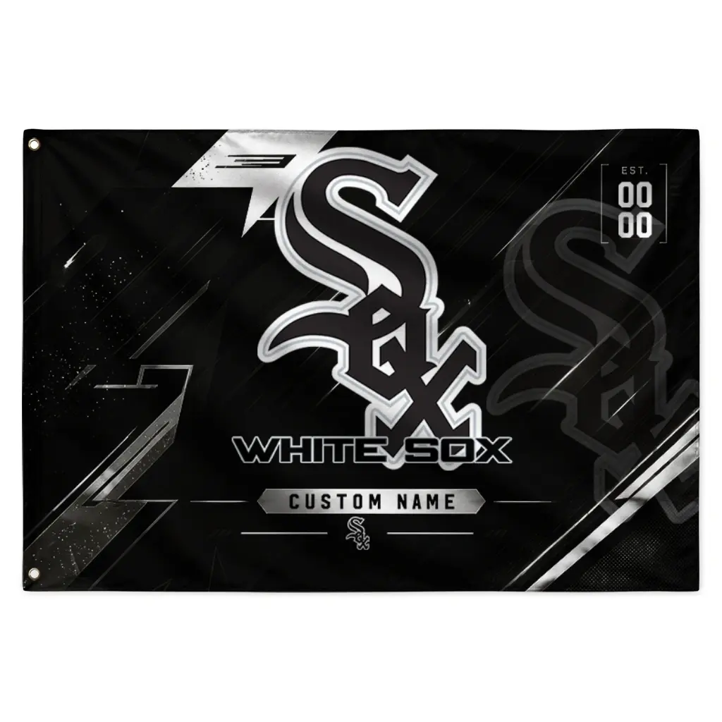 Chicago White Sox House Flag Custom Speed Slashes Black Best Selling Chicago White Sox House Flag Custom Speed Slashes Black Best Selling