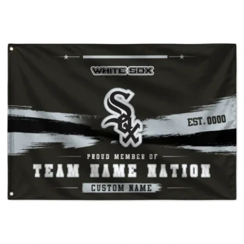 Chicago White Sox House Flag Customized Brushed Streaks Black Best Selling