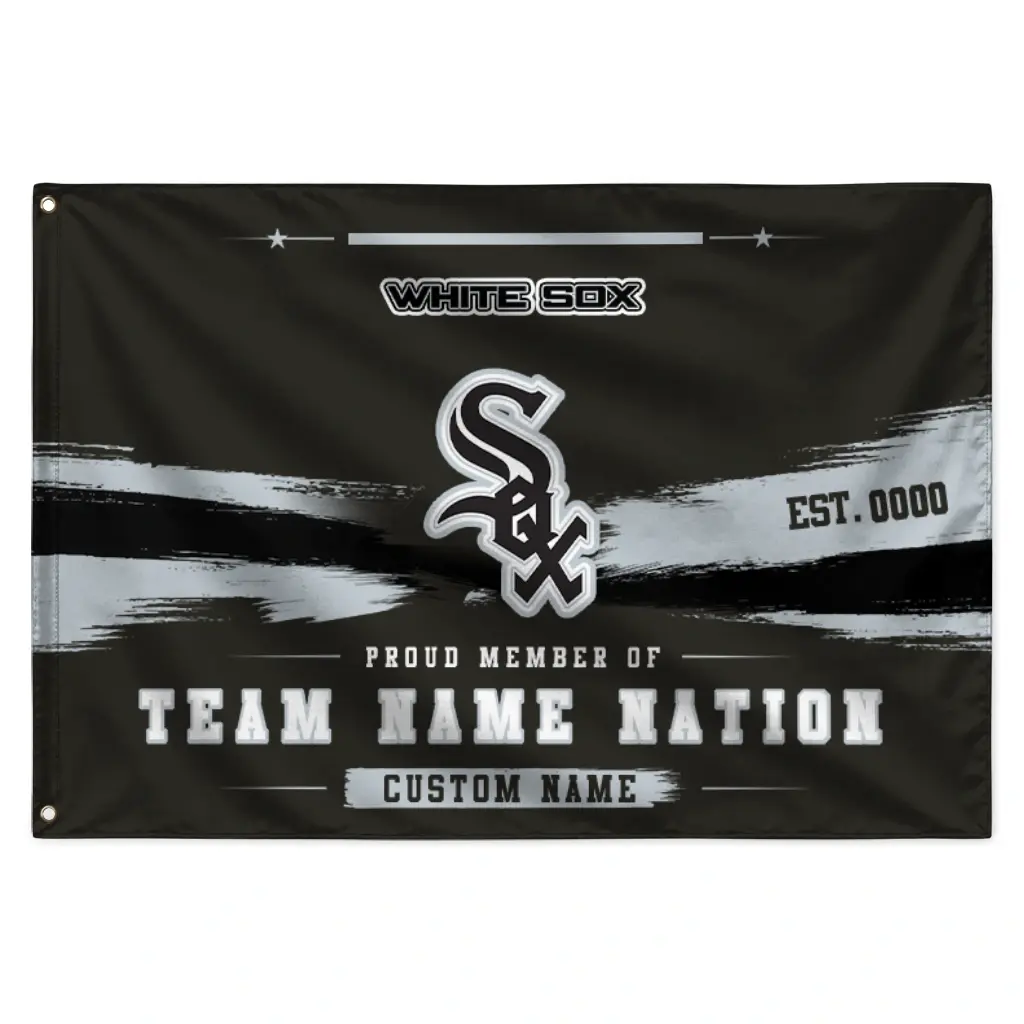 Chicago White Sox House Flag Customized Brushed Streaks Black Best Selling Chicago White Sox House Flag Customized Brushed Streaks Black Best Selling
