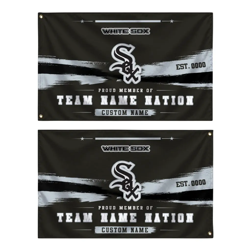 Chicago White Sox House Flag Customized Brushed Streaks Black Fashion Forward Chicago White Sox House Flag Customized Brushed Streaks Black Fashion Forward