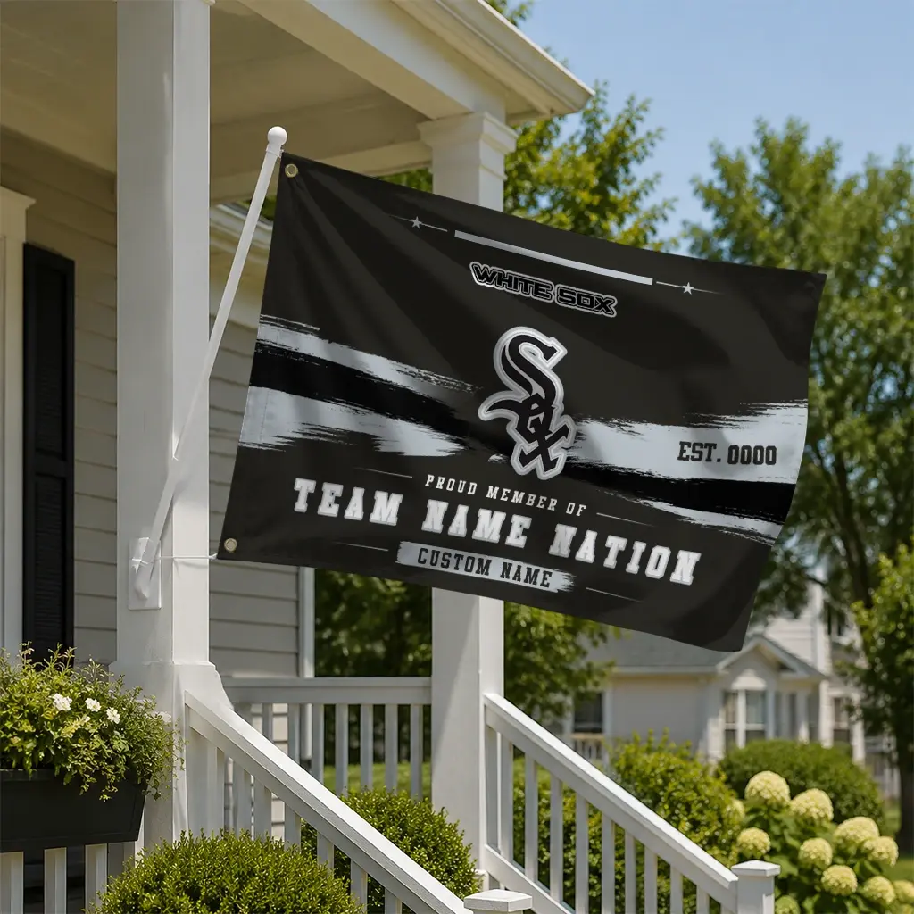 Chicago White Sox House Flag Customized Brushed Streaks Black New Arrival Chicago White Sox House Flag Customized Brushed Streaks Black New Arrival