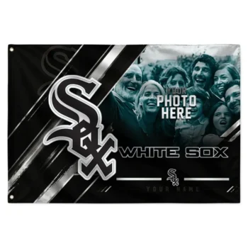 Chicago White Sox House Flag Personalized Diagonal Stripes Black Best Selling