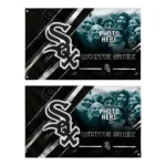 Chicago White Sox House Flag Personalized Diagonal Stripes Black Best Selling