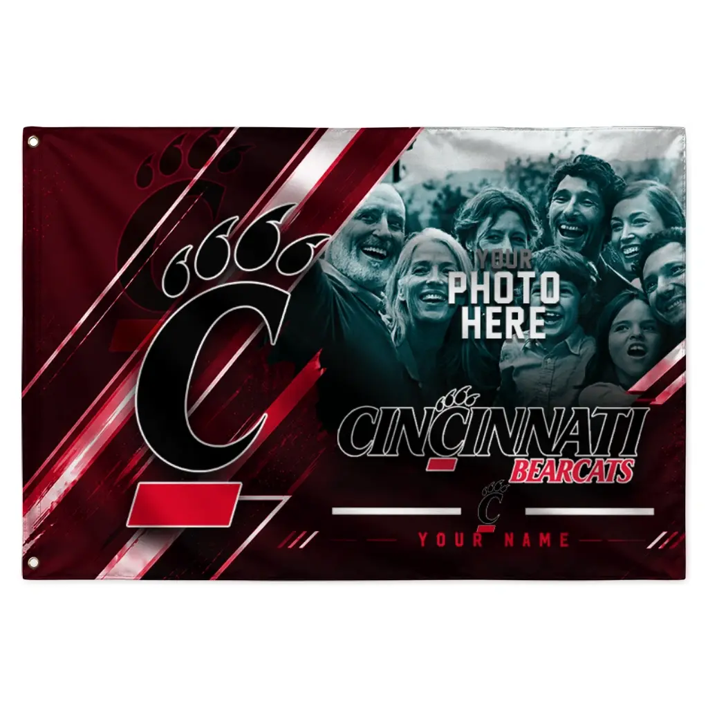 Cincinnati Bearcats House Flag Custom Diagonal Stripes Red Best Selling Cincinnati Bearcats House Flag Custom Diagonal Stripes Red Best Selling