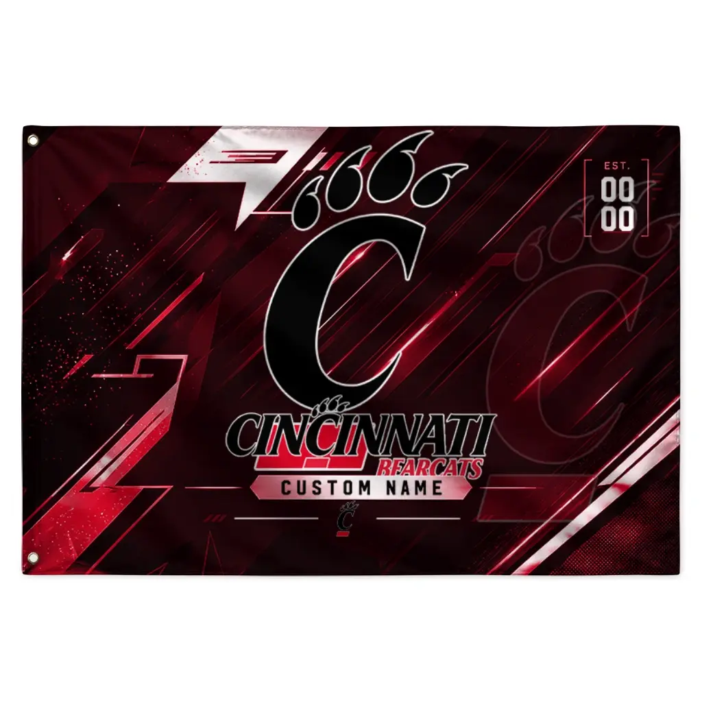 Cincinnati Bearcats House Flag Customized Speed Slashes Red Best Selling Cincinnati Bearcats House Flag Customized Speed Slashes Red Best Selling