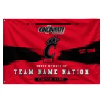 Cincinnati Bearcats House Flag Personalized Brushed Streaks Red Best Selling