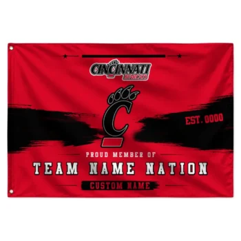 Cincinnati Bearcats House Flag Personalized Brushed Streaks Red Best Selling