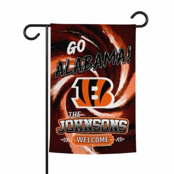 Cincinnati Bengals Garden Flag Custom Swirl Vortex Orange Best Selling