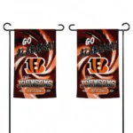 Cincinnati Bengals Garden Flag Custom Swirl Vortex Orange Best Selling