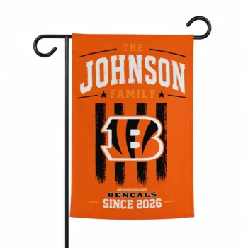 Cincinnati Bengals Garden Flag Customized Distressed Stripes Orange Best Selling