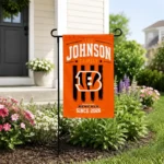 Cincinnati Bengals Garden Flag Customized Distressed Stripes Orange Best Selling