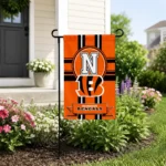 Cincinnati Bengals Garden Flag Personalized Circle Medallion Orange Best Selling
