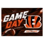 Cincinnati Bengals House Flag Custom Action Streaks Orange Best Selling