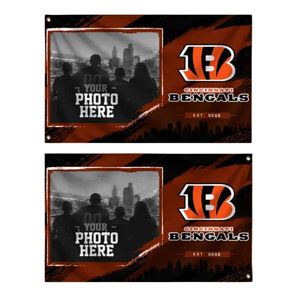 Cincinnati Bengals House Flag Customized Framed Photo Orange Black Fashion Forward Cincinnati Bengals House Flag Customized Framed Photo Orange Black Fashion Forward