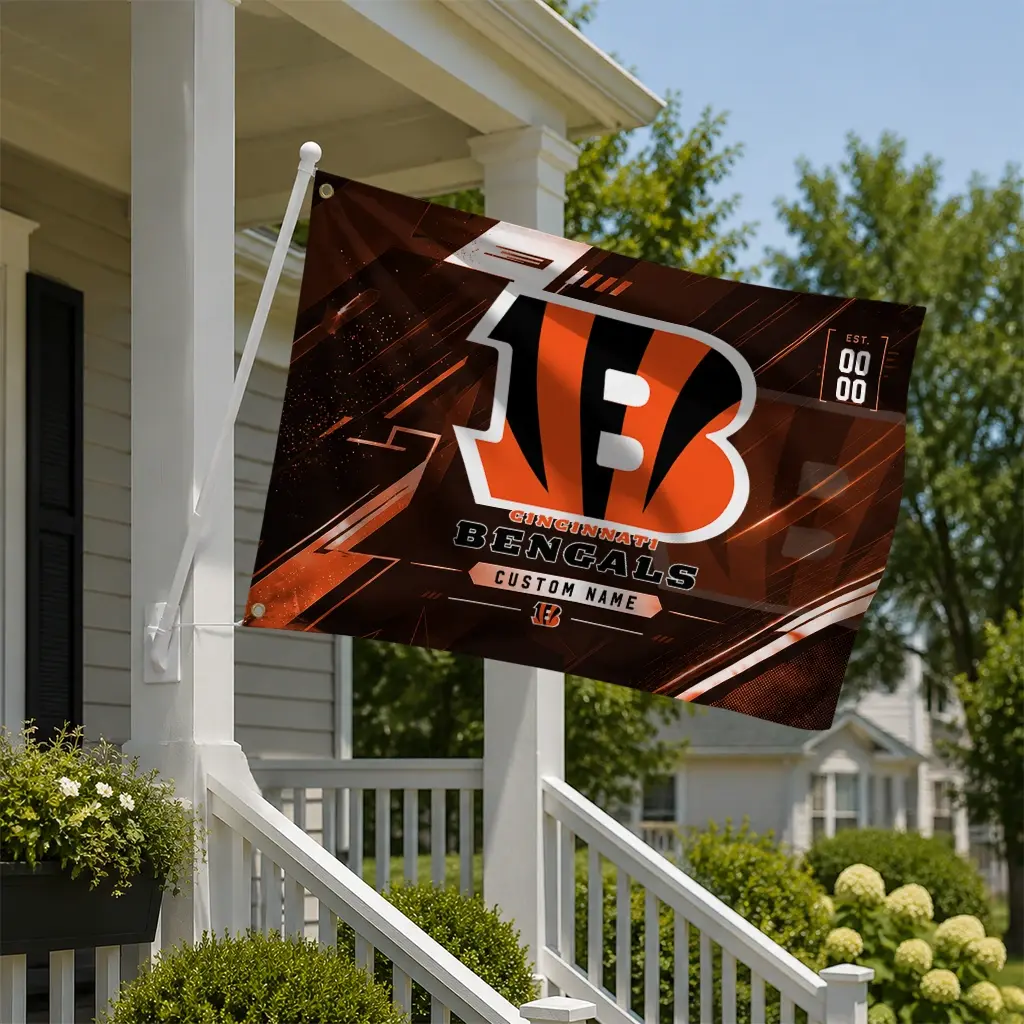 Cincinnati Bengals House Flag Customized Speed Slashes Orange New Arrival Cincinnati Bengals House Flag Customized Speed Slashes Orange New Arrival