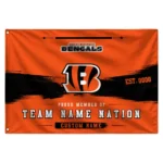 Cincinnati Bengals House Flag Personalized Brushed Streaks Orange Best Selling