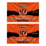 Cincinnati Bengals House Flag Personalized Brushed Streaks Orange Best Selling