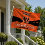 Cincinnati Bengals House Flag Personalized Brushed Streaks Orange Best Selling
