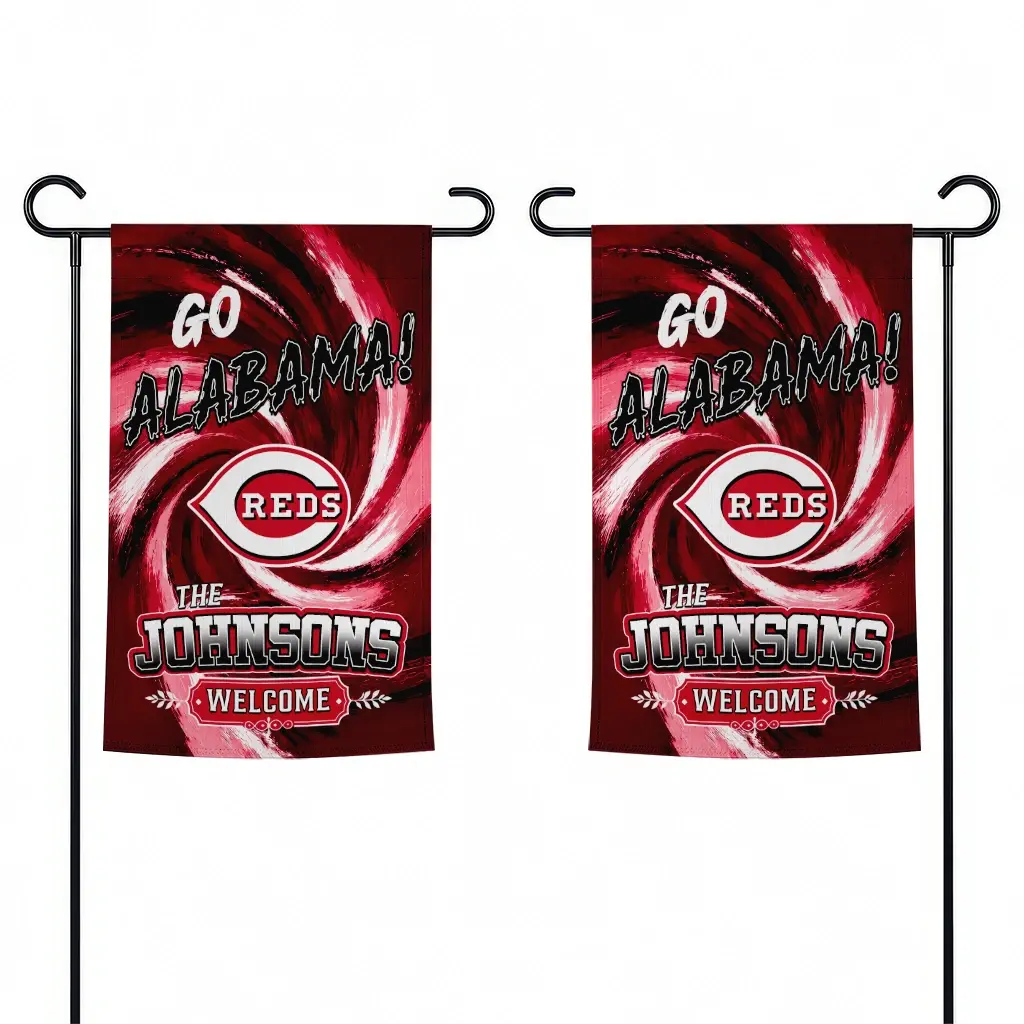Cincinnati Reds Garden Flag Custom Swirl Vortex Red Fashion Forward Cincinnati Reds Garden Flag Custom Swirl Vortex Red Fashion Forward