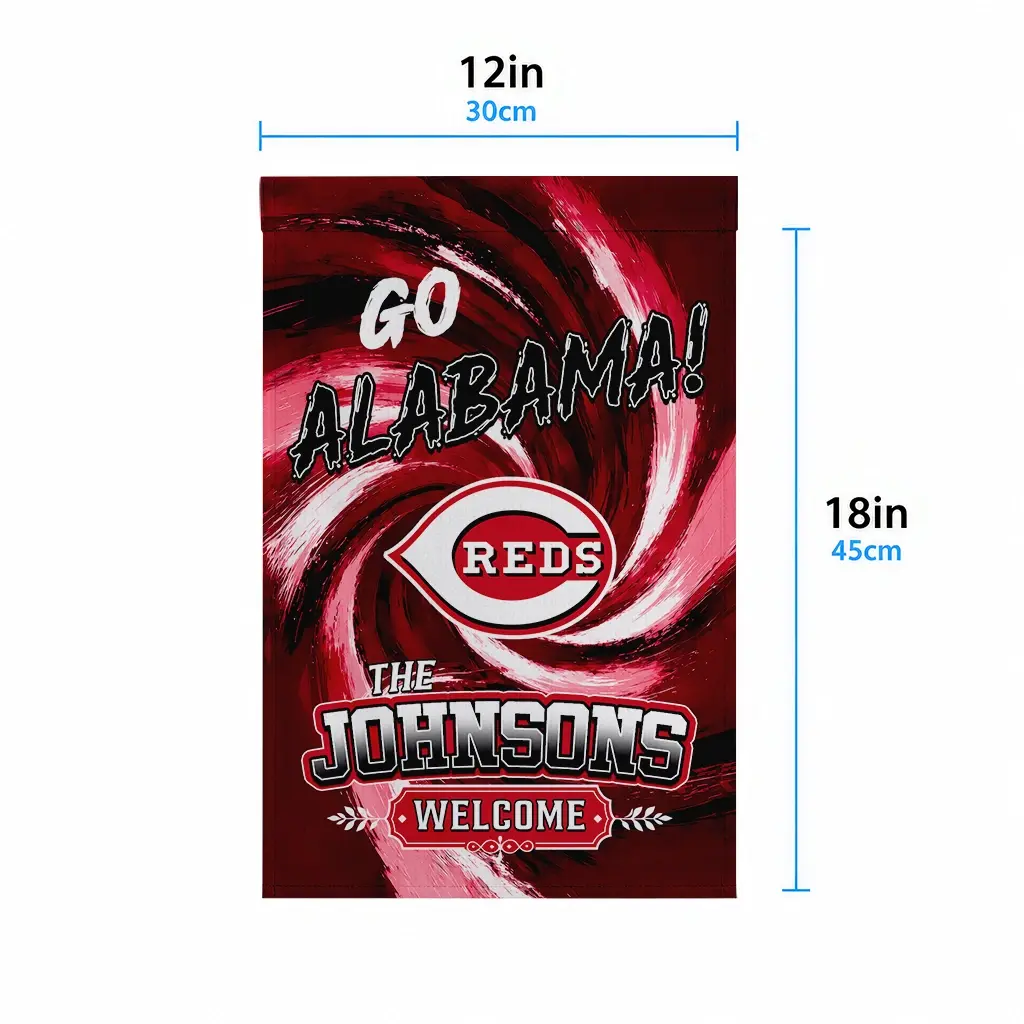 Cincinnati Reds Garden Flag Custom Swirl Vortex Red High Quality Cincinnati Reds Garden Flag Custom Swirl Vortex Red High Quality