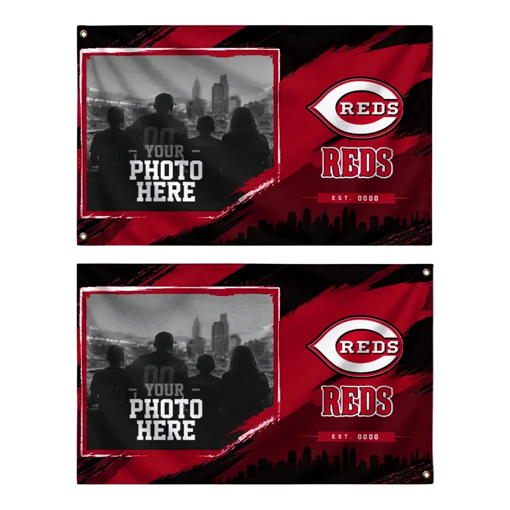 Cincinnati Reds House Flag Customized Framed Photo Red Black Fashion Forward Cincinnati Reds House Flag Customized Framed Photo Red Black Fashion Forward