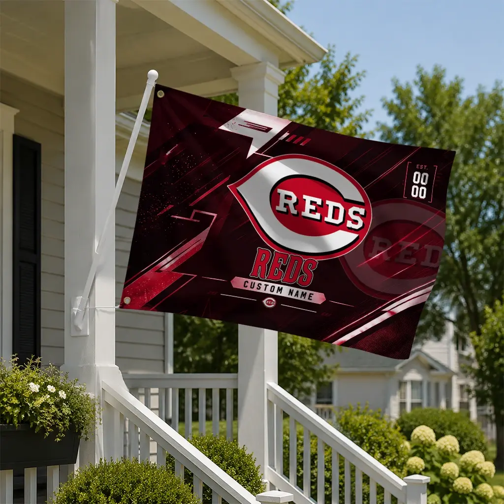 Cincinnati Reds House Flag Customized Speed Slashes Red New Arrival Cincinnati Reds House Flag Customized Speed Slashes Red New Arrival