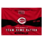 Cincinnati Reds House Flag Personalized Brushed Streaks Red Best Selling
