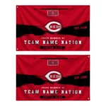 Cincinnati Reds House Flag Personalized Brushed Streaks Red Best Selling