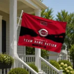 Cincinnati Reds House Flag Personalized Brushed Streaks Red Best Selling
