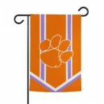 Clemson Tigers Garden Flag Custom Chevron Stripes Orange Best Selling