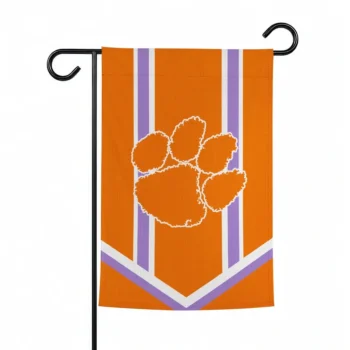 Clemson Tigers Garden Flag Custom Chevron Stripes Orange Best Selling