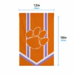 Clemson Tigers Garden Flag Custom Chevron Stripes Orange Best Selling