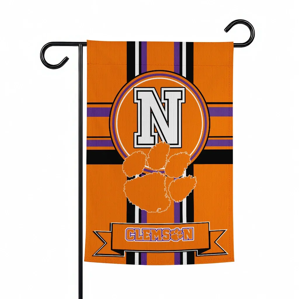 Clemson Tigers Garden Flag Custom Circle Medallion Orange Best Selling Clemson Tigers Garden Flag Custom Circle Medallion Orange Best Selling