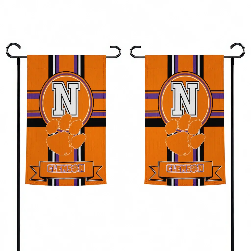 Clemson Tigers Garden Flag Custom Circle Medallion Orange Fashion Forward Clemson Tigers Garden Flag Custom Circle Medallion Orange Fashion Forward