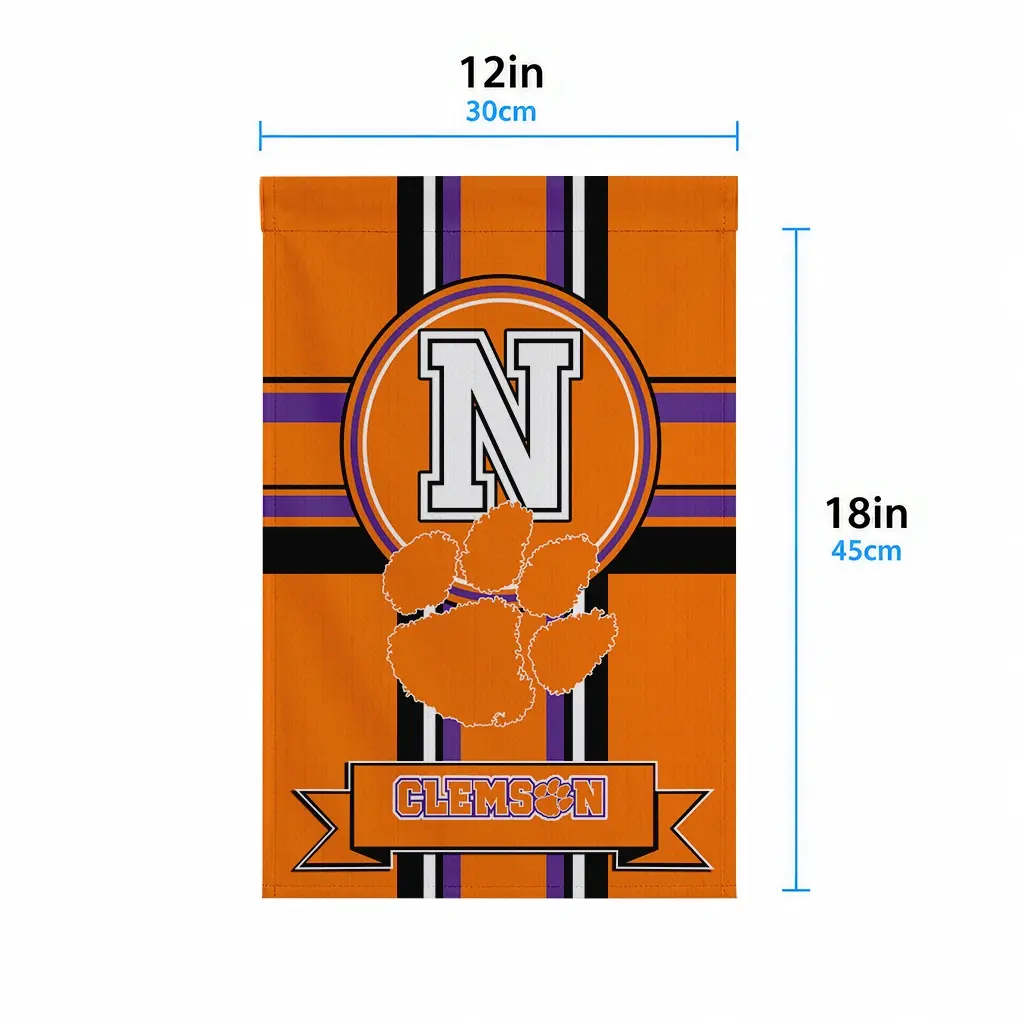 Clemson Tigers Garden Flag Custom Circle Medallion Orange High Quality Clemson Tigers Garden Flag Custom Circle Medallion Orange High Quality