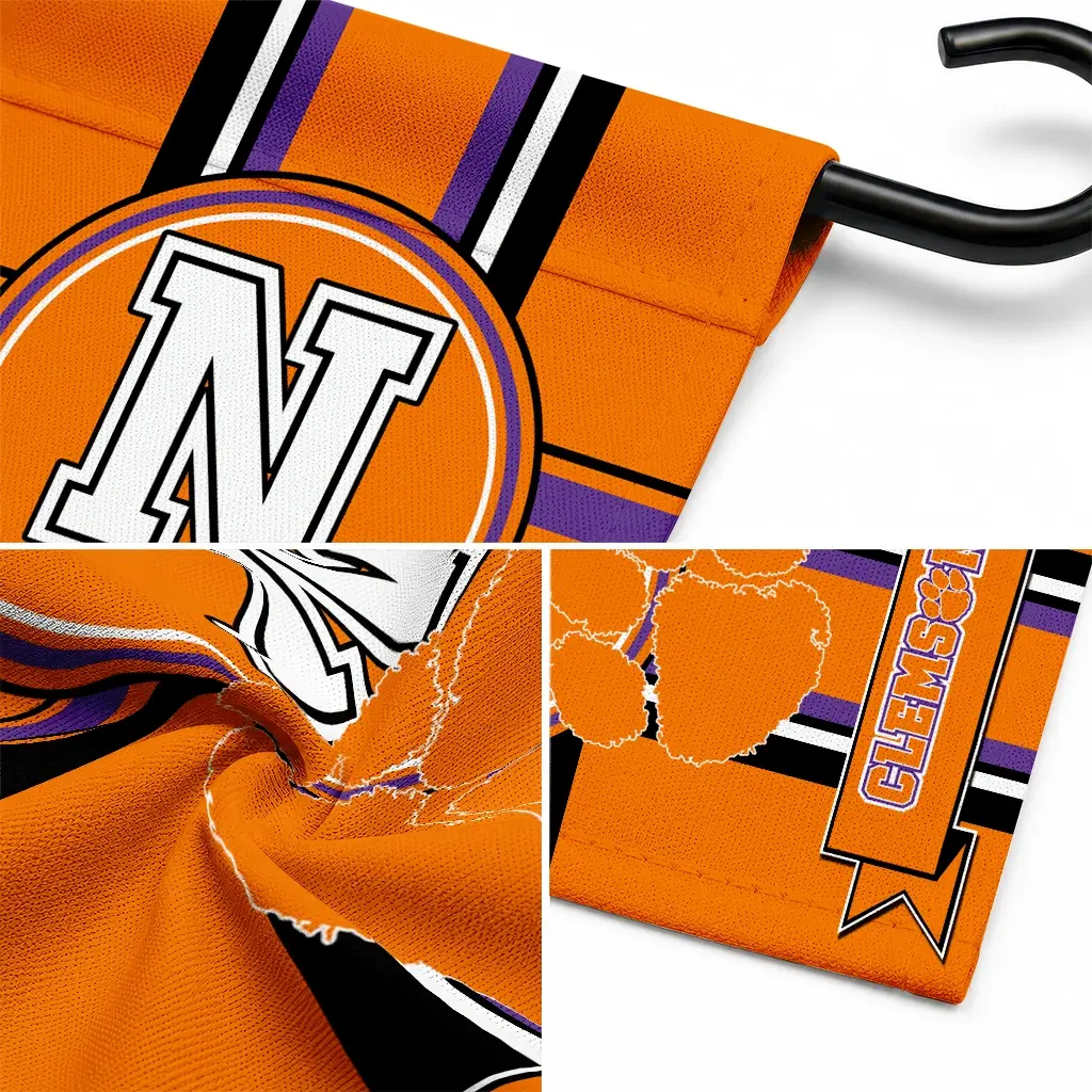 Clemson Tigers Garden Flag Custom Circle Medallion Orange Latest Model Clemson Tigers Garden Flag Custom Circle Medallion Orange Latest Model